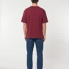 oversized drop shoulder round neck t shirt red