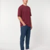 oversized drop shoulder round neck t shirt red