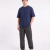 oversized drop shoulder round neck t shirt red