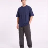 oversized drop shoulder round neck t shirt red