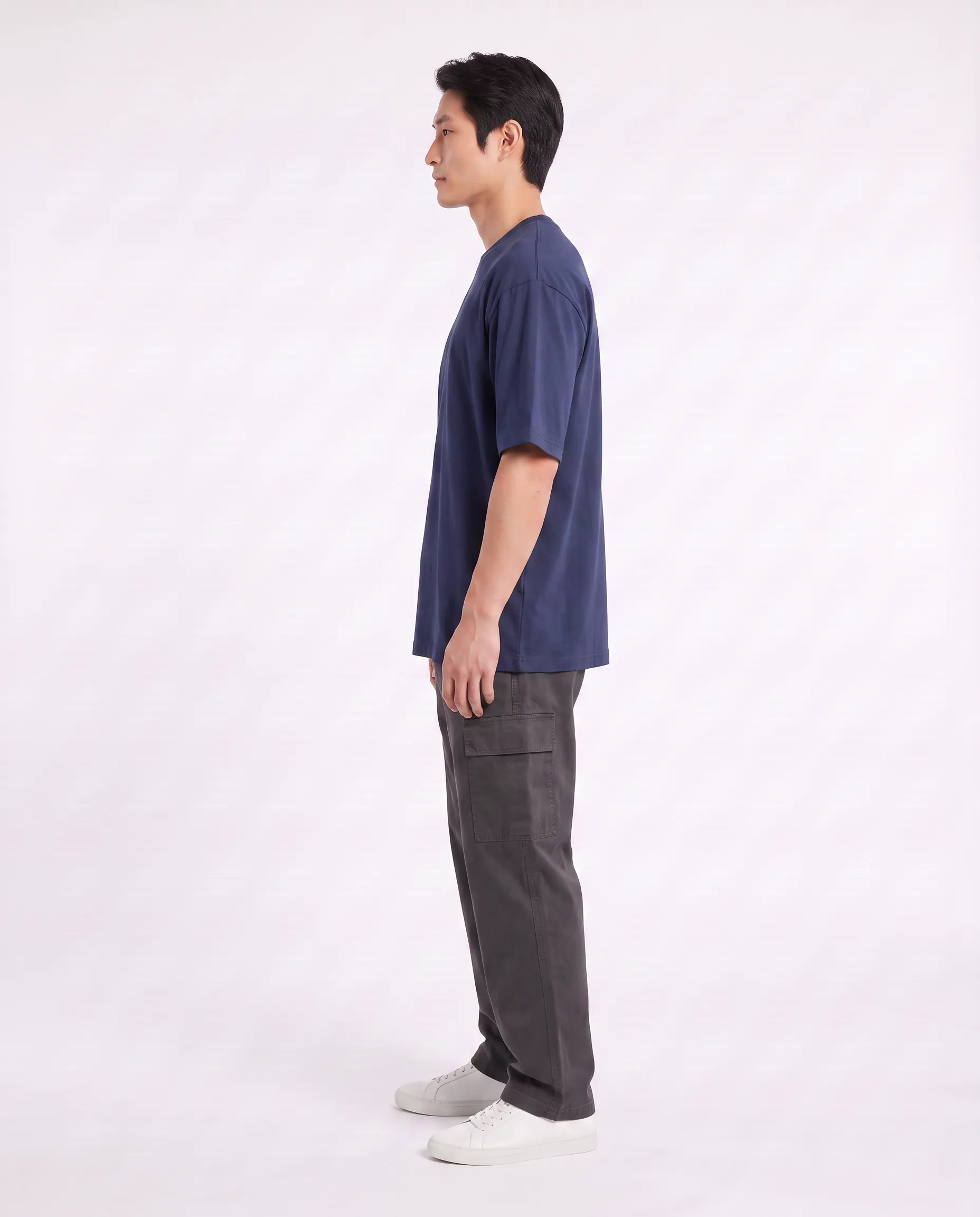 oversized drop shoulder round neck t shirt red