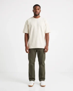 oversized drop shoulder round neck t shirt off white