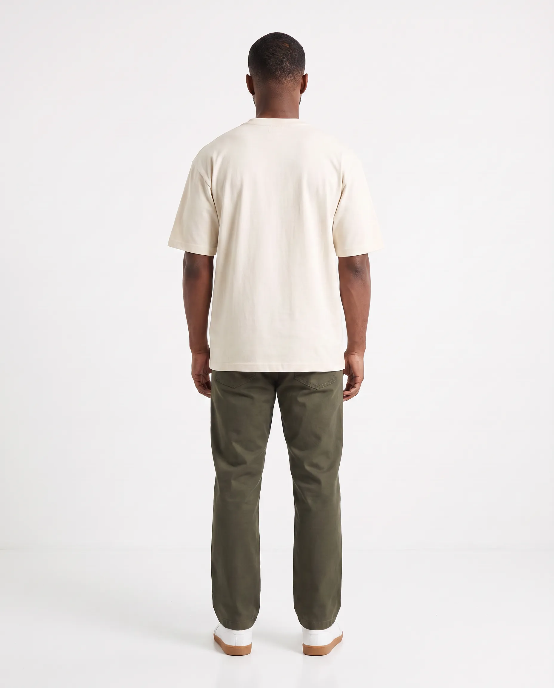 oversized drop shoulder round neck t shirt off white