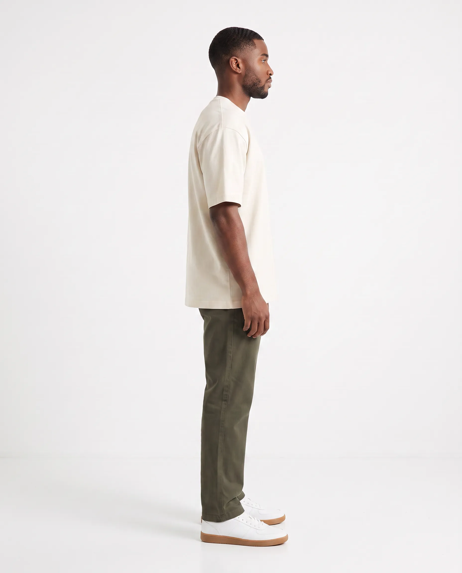 oversized drop shoulder round neck t shirt off white