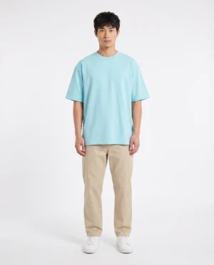 oversized drop shoulder round neck t shirt red