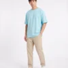 oversized drop shoulder round neck t shirt red