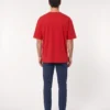 oversized drop shoulder round neck t shirt red