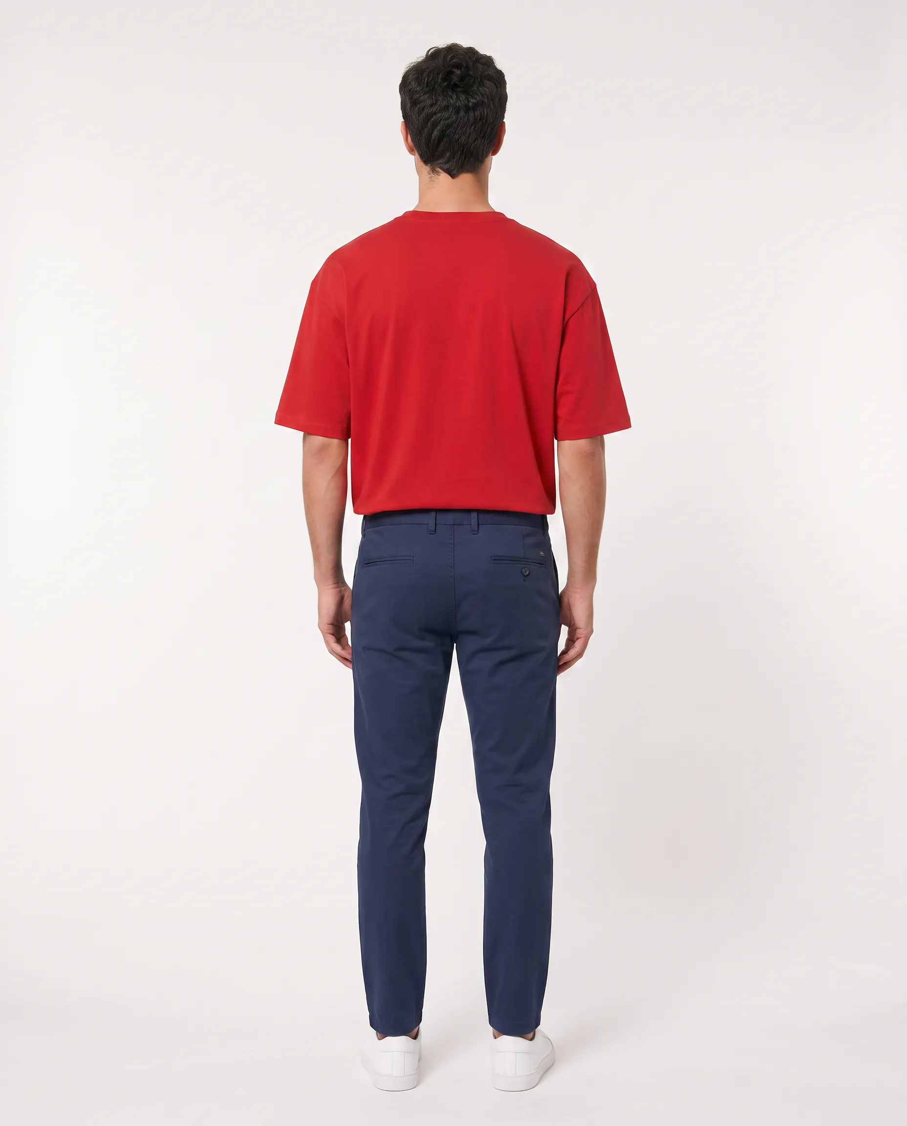 oversized drop shoulder round neck t shirt red