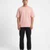 oversized drop shoulder round neck t shirt red
