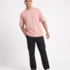 oversized drop shoulder round neck t shirt red