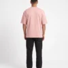 oversized drop shoulder round neck t shirt red