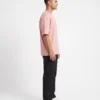 oversized drop shoulder round neck t shirt red