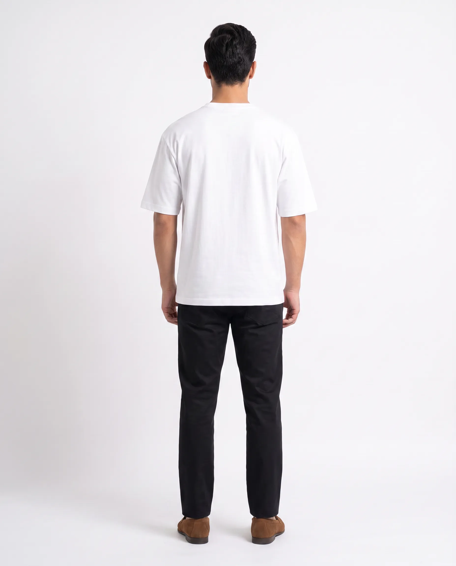 oversized drop shoulder round neck t shirt red