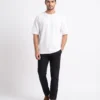 oversized drop shoulder round neck t shirt red