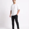 oversized drop shoulder round neck t shirt red